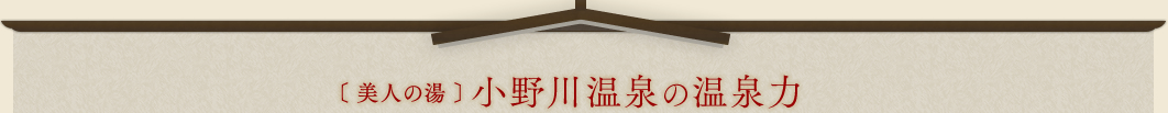〔美人の湯〕小野川温泉の温泉力