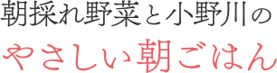 朝採れ野菜と小野川のやさしい朝ごはん
