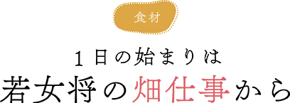 食材 １日の始まりは若女将の畑仕事から